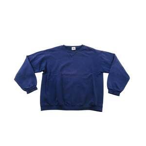 BIKE Plain Blank V-stitch Sweatshirt Navy Blue Sz XL 1990s